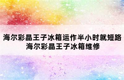 海尔彩晶王子冰箱运作半小时就短路 海尔彩晶王子冰箱维修